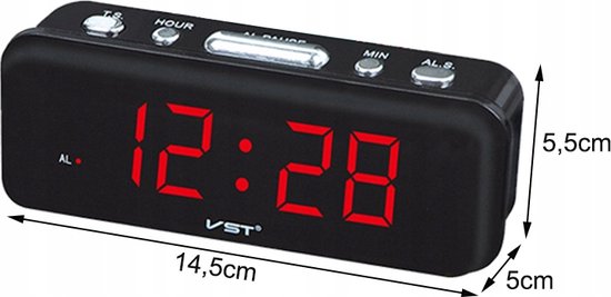 Digitale Wekker - Alarmklok - Digitale Klok - Zwart