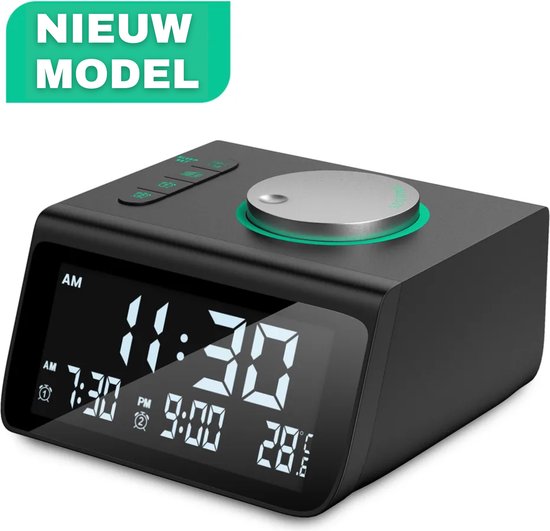 Digitale Wekkerradio - Wekkers digitaal op netstroom - Klokradio Slaapkamer - Voor kinderen & Volwassenen - Dimbaar - Dubbel alarm