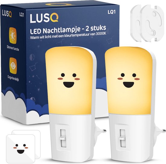 LED Nachtlampje in Stopcontact - 2 stuks - Dimbare Nachtlampjes met Sensor