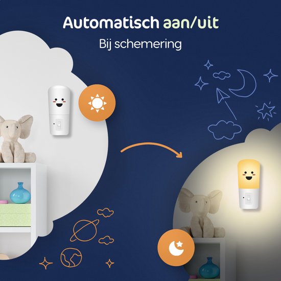 LED Nachtlampje in Stopcontact - 2 stuks - Dimbare Nachtlampjes met Sensor