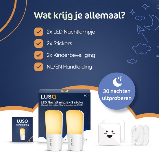 LED Nachtlampje in Stopcontact - 2 stuks - Dimbare Nachtlampjes met Sensor