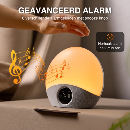 Wake up Light - Lichtwekker - Draadloos - Digitale Wekker - Wekker Geschikt Voor Kinderen