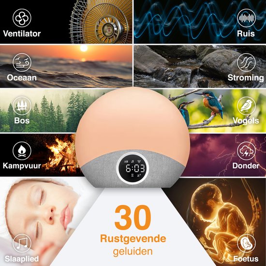 Wake up Light - Lichtwekker - Draadloos - Digitale Wekker - Wekker Geschikt Voor Kinderen