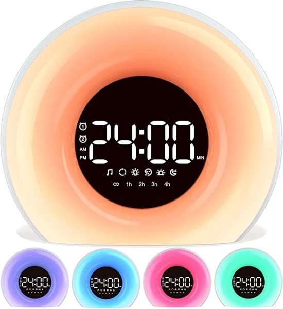 Premium Wake Up Light - Digitale Wekker - Lichtwekker - Nachtlampje - Wekker - 20 Helderheid niveaus - 25 White Noise geluiden