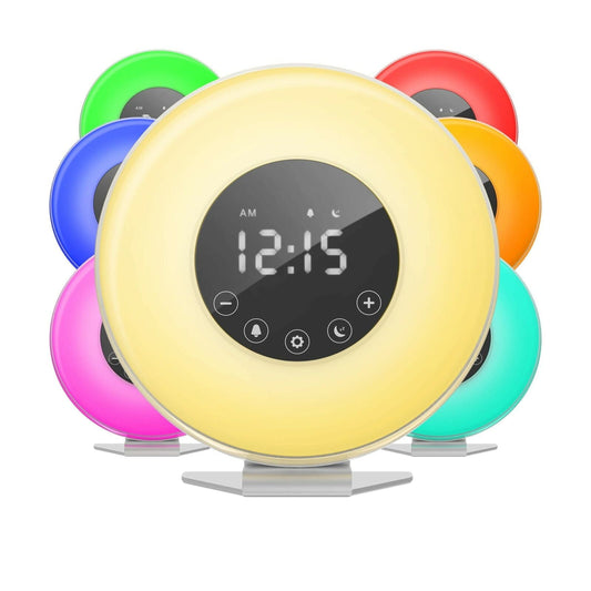 Premium Wake Up Light - Digitale Wekker - Lichtwekker - Nachtlampje - Wekker - 20 Helderheid niveaus - 25 White Noise geluiden