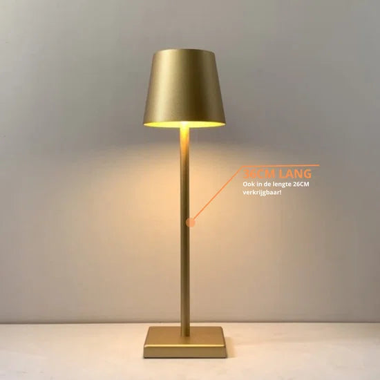 Tafellamp aluminium oplaadbaar dimbaar touch 36CM Goud