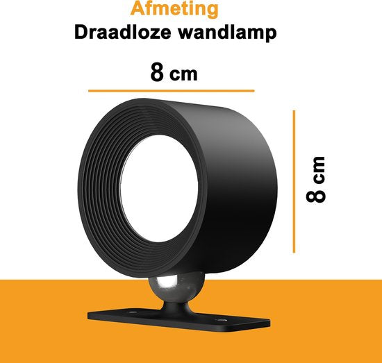 Wandlamp zwart- oplaadbaar – met afstandsbediening (ACTIE 1+1 gratis)