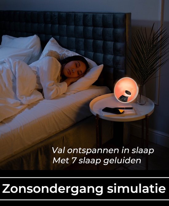 Wake up light met APP - digitale wekker slaapkamer - Lichtwekker - Natuurlijke geluiden - FM Radio