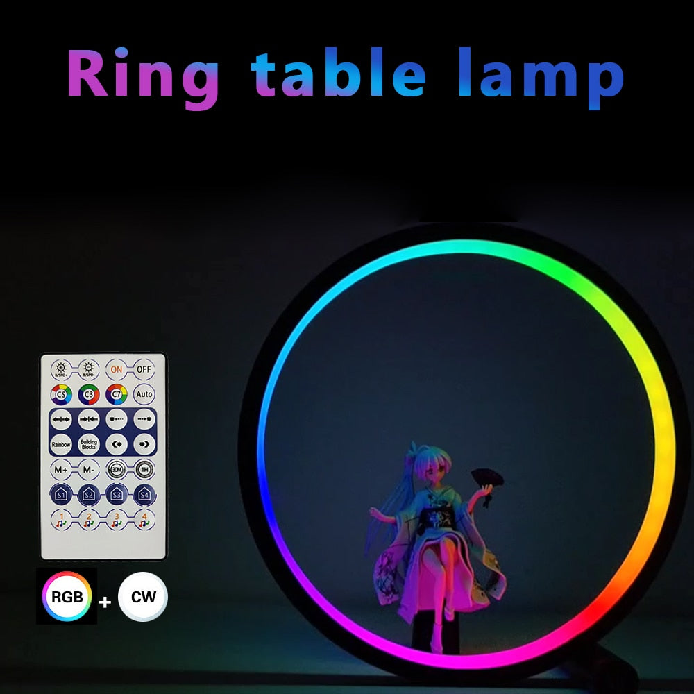 Tafellamp 25cm rond bureaulamp dimbaar bluetooth met app en afstandsbediening